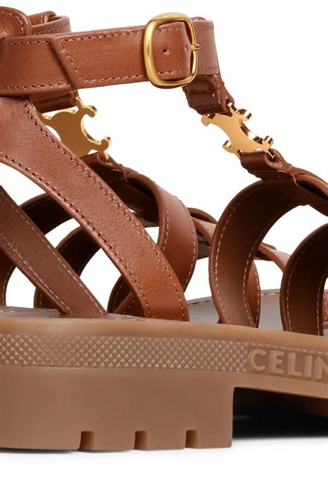 celine gladiator sandals tan|CLEA TRIOMPHE GLADIATOR CHUNKY SANDAL in .